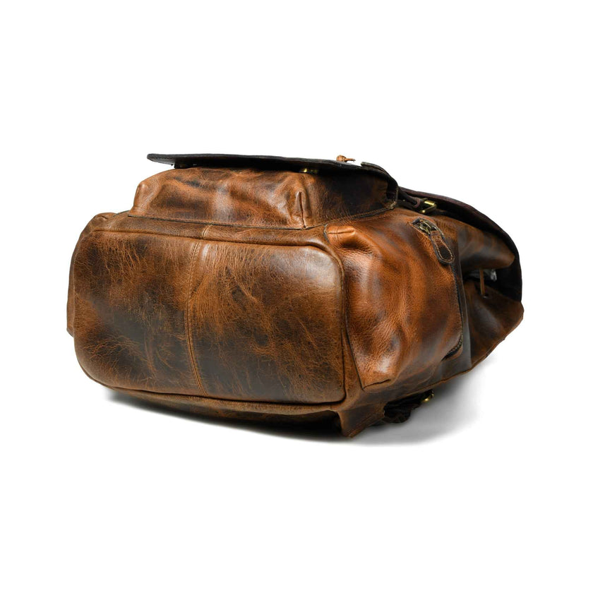 Vortex Leather Backpack: Burnt Brown