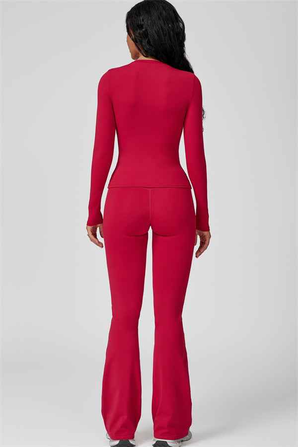The Oasis Long Sleeve T-shirt Flared Leggings 2-Piece Set