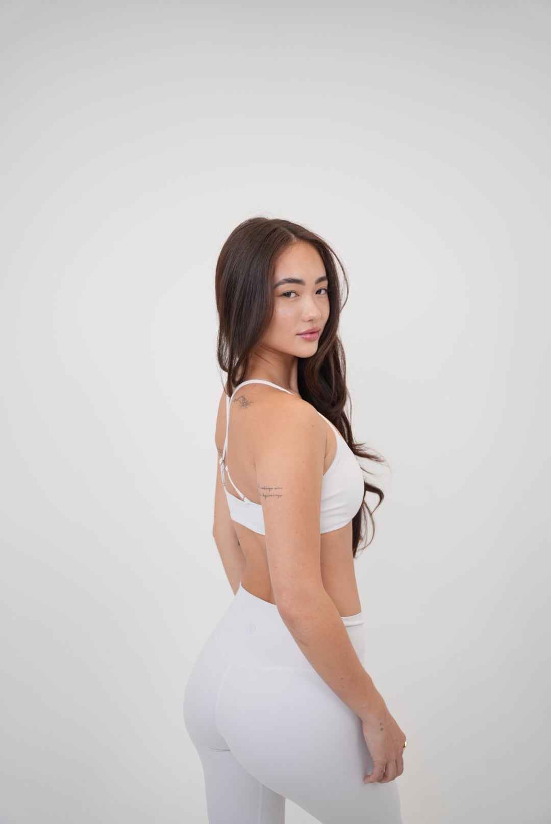 My Time Is Divine Lime White Cross-Back Butter Soft Bra