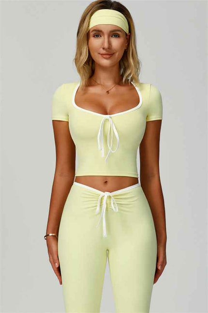 The Skyline Tie Top Flared Leggings 2-Piece Set