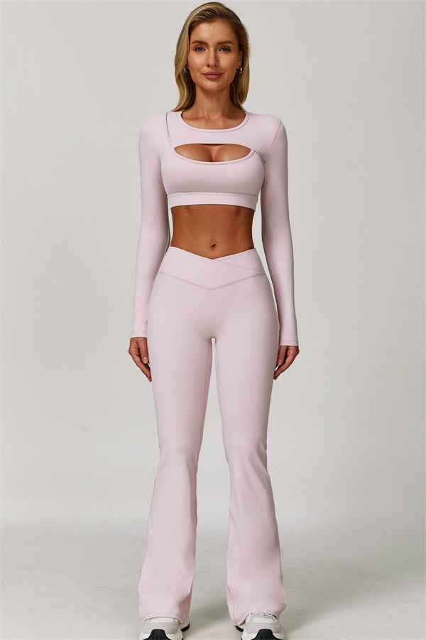 The Lavish Long Sleeve Cut-out Crop Top