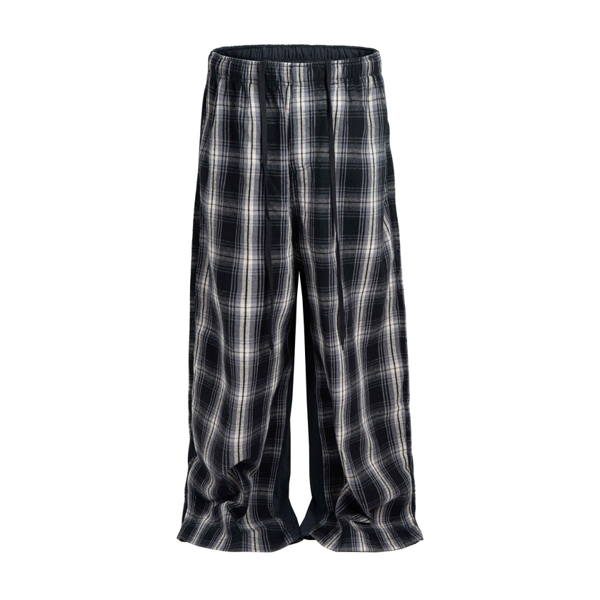 PLAID SPLIT SWEATPANTS