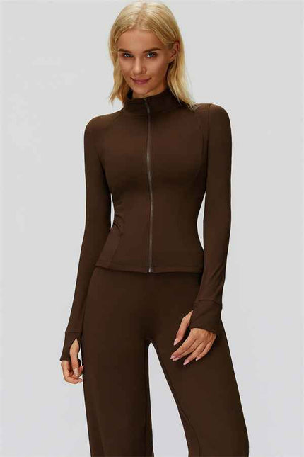 The FemmeFit Zip Jacket Straight Leg Pants 2-Piece Set