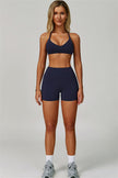 The Bold Cross Back Sports Bra Shorts 2-Piece Set