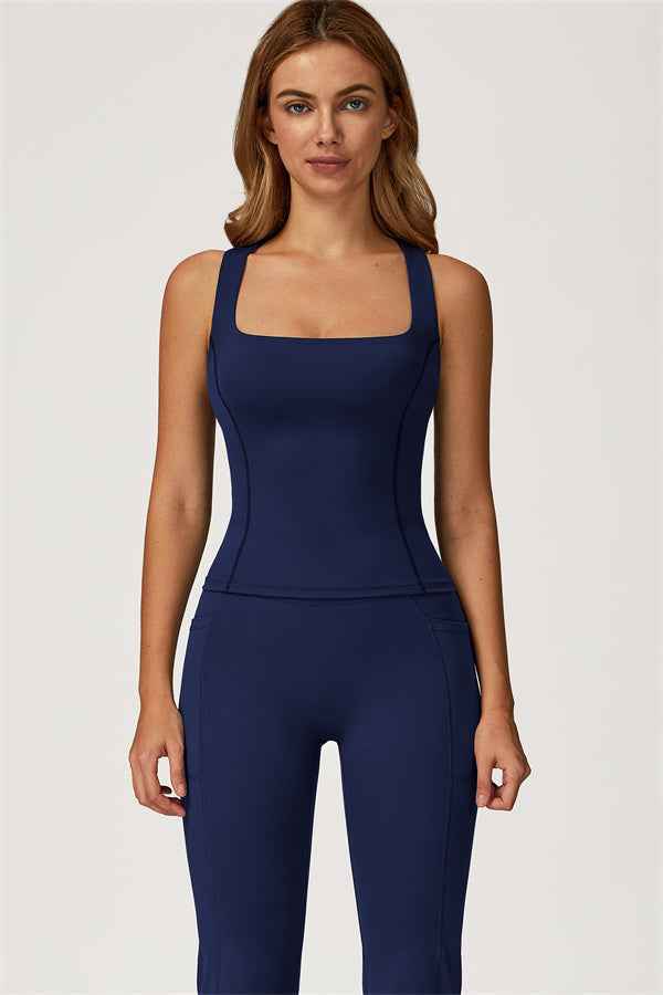 The Glacier Crop Tank Flared Leggings 2-Piece Set