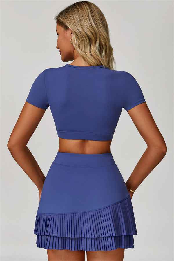 The Lavish Cut-out Crop Top Tennis Skirt 2-Piece Set