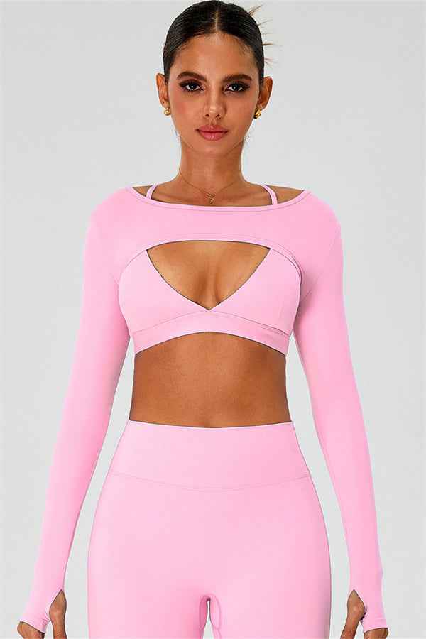 The Ember Sports Bra Crop Top Shorts 3-Piece Set