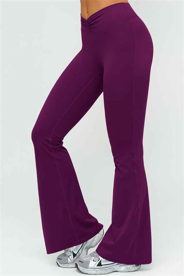 The Lushness Long Sleeve Crop Top Flared Leggings 2-Piece Set