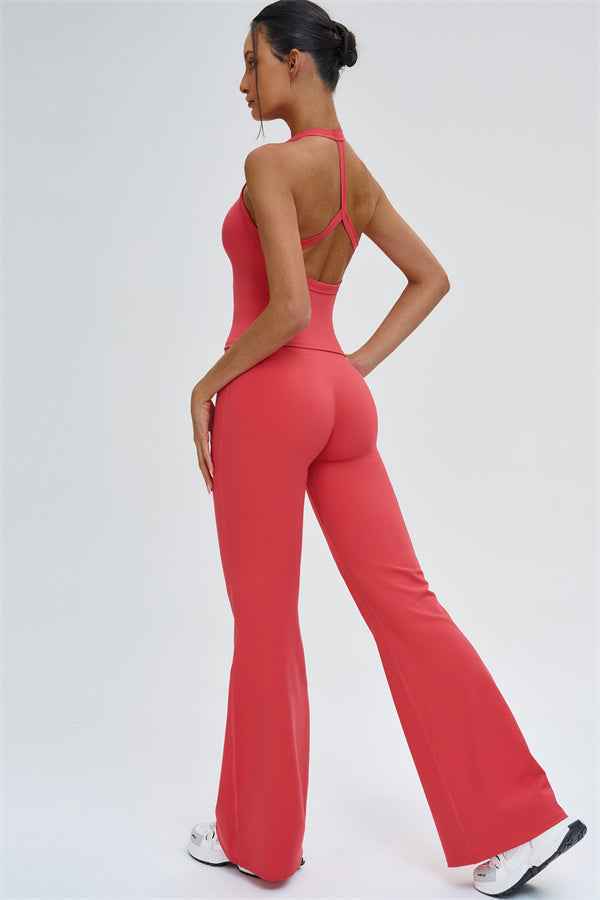 The Slate Y-Back Top Flared Leggings 2-Piece Set