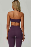 The Bold Halter Sports Bra Flared Leggings 2-Piece Set