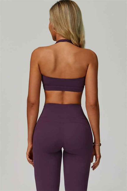 The Bold Halter Sports Bra Flared Leggings 2-Piece Set