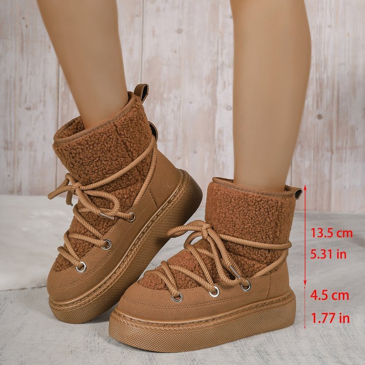 Platform Cross Strap Snow Boots