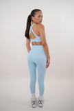I Am Glowing Sky Blue Quick Dry Butter Legging