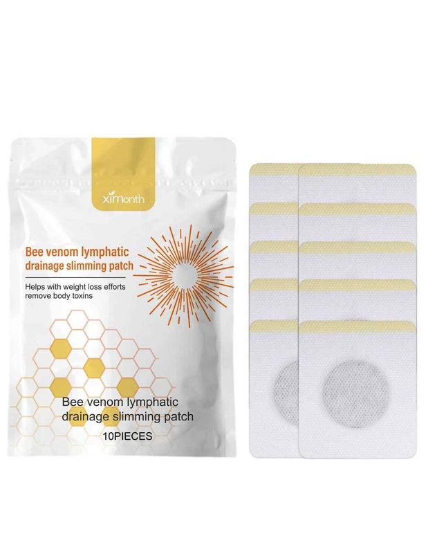 Ximonth Bee Venom Lymphoid Body Shaping Patch, Firming Flab Fat Belly Arms Bye Meat Body Lymph Care Patch