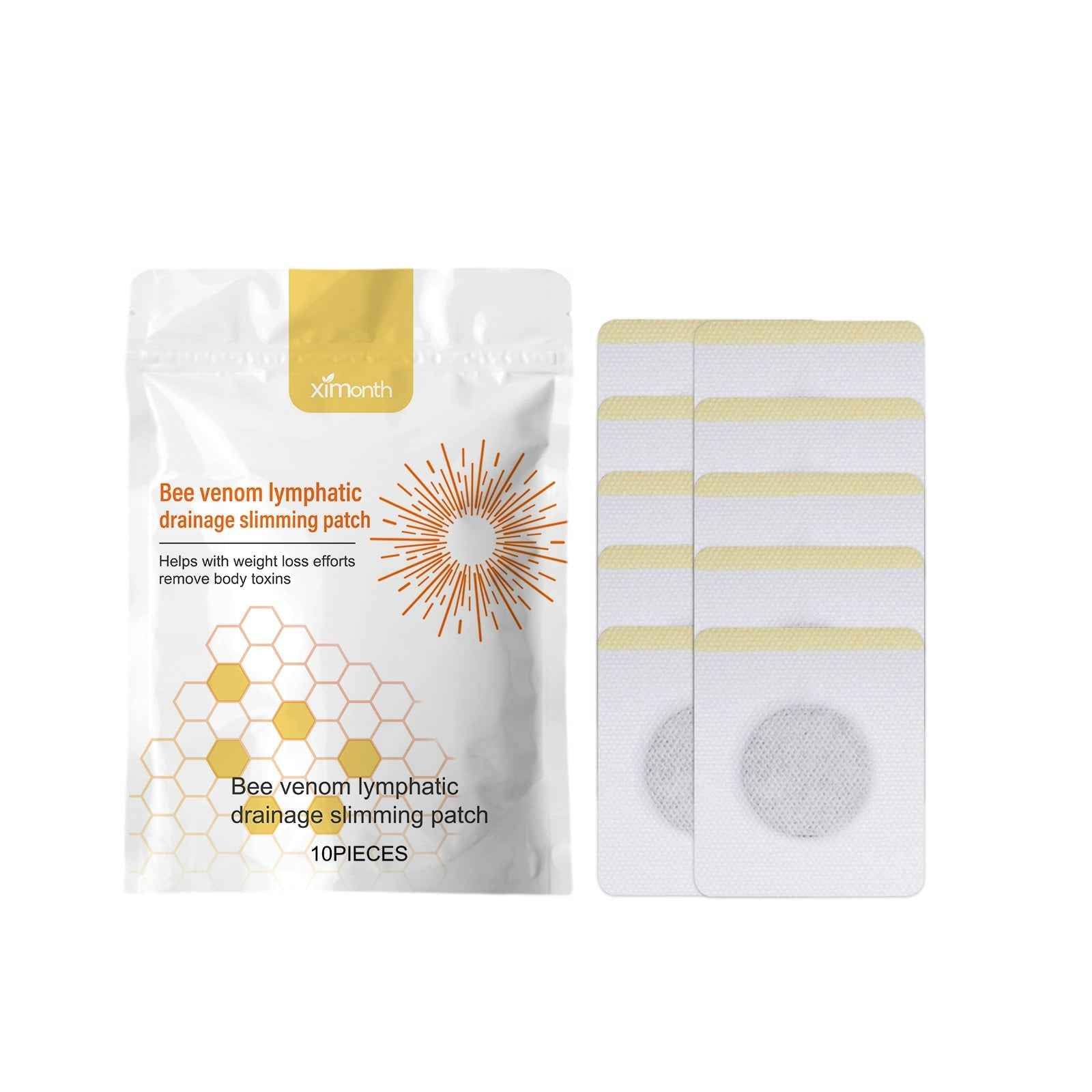 Ximonth Bee Venom Lymphoid Body Shaping Patch, Firming Flab Fat Belly Arms Bye Meat Body Lymph Care Patch