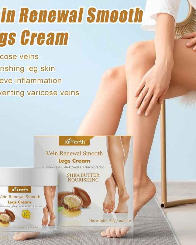 Ximonth Vein Renewal Smooth Legs Cream, Relief Sore Legs Massage Varicose Earthworm Leg Vein Care Cream
