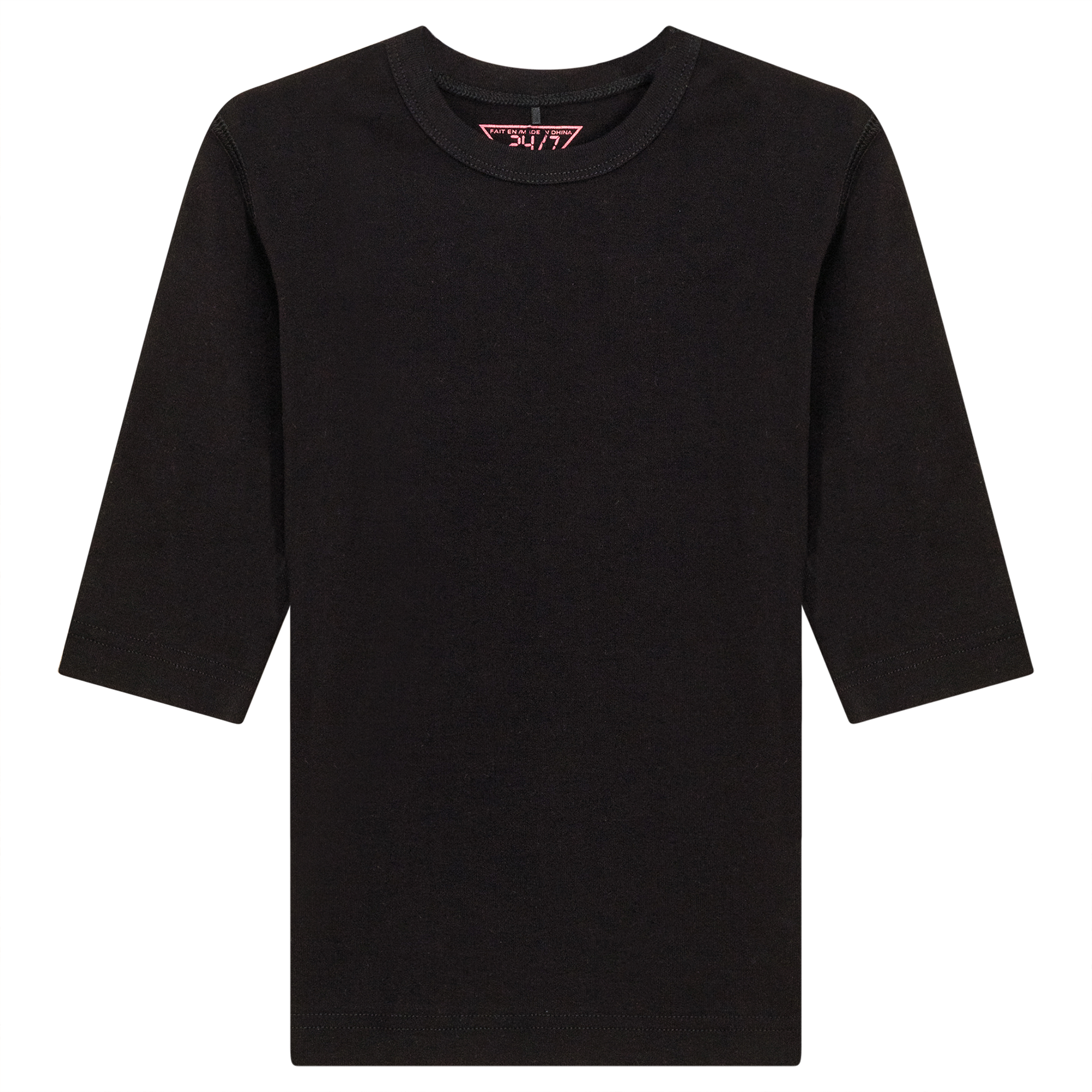 Ribbed 3/4 Sleeves T-Shirt
