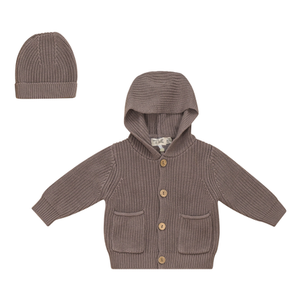 Hoodie Knit Jacket With Hat
