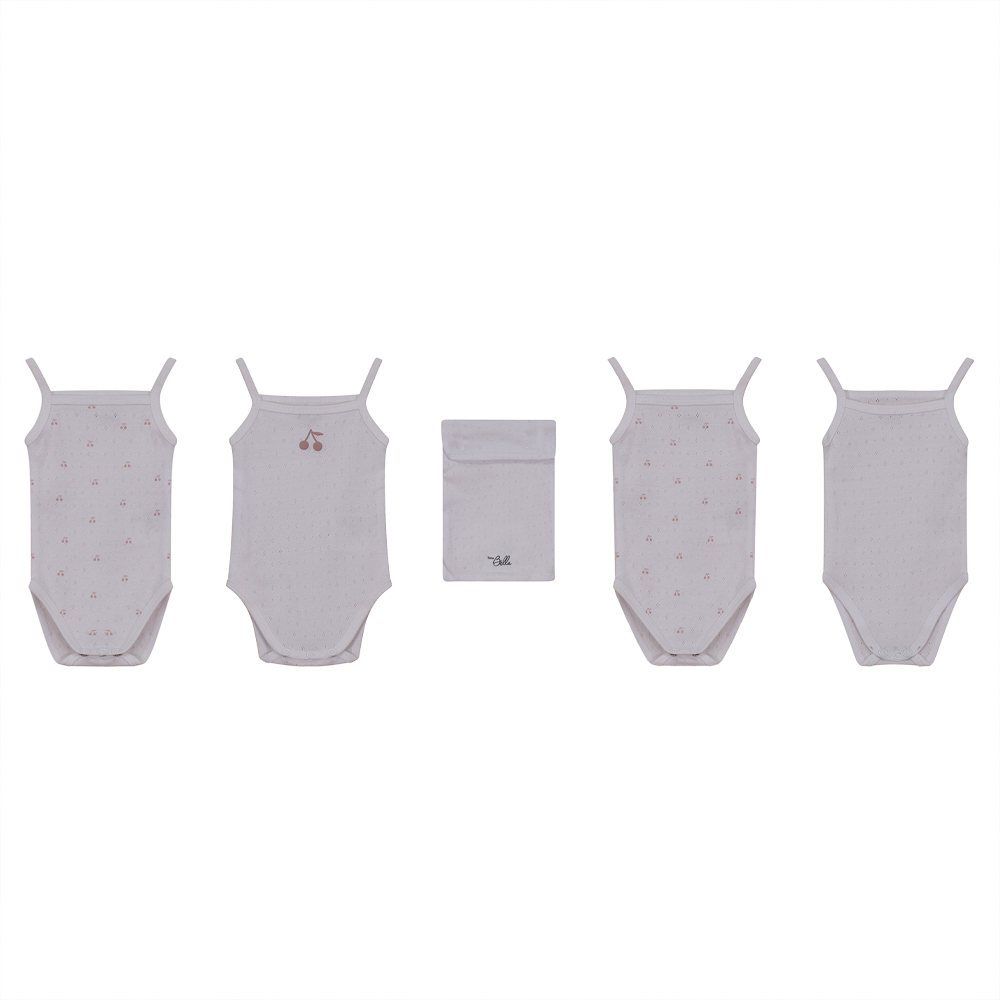 Pointelle Undershirt With Cherry Print