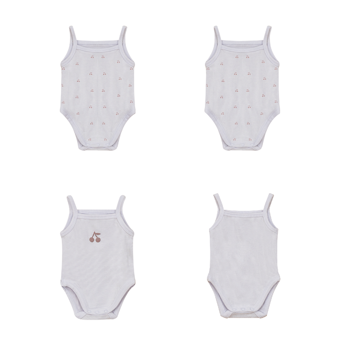 Ribbed Cherry Print Onesie Set