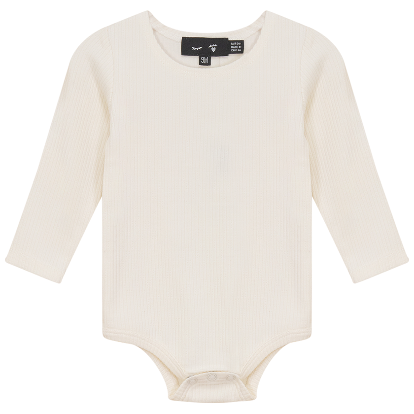 Pointelle Long Sleeve Rib Onesie