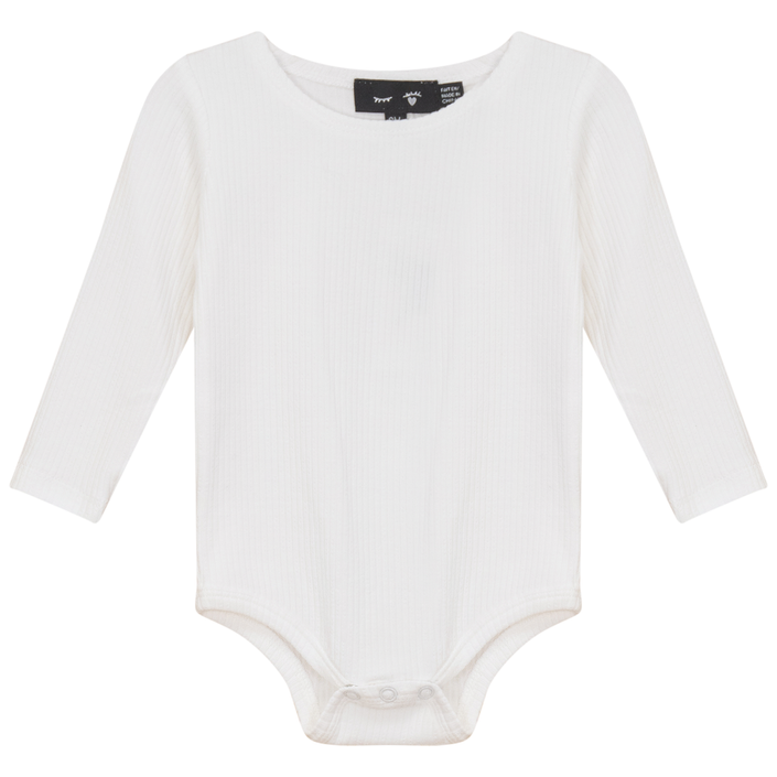 Pointelle Long Sleeve Rib Onesie