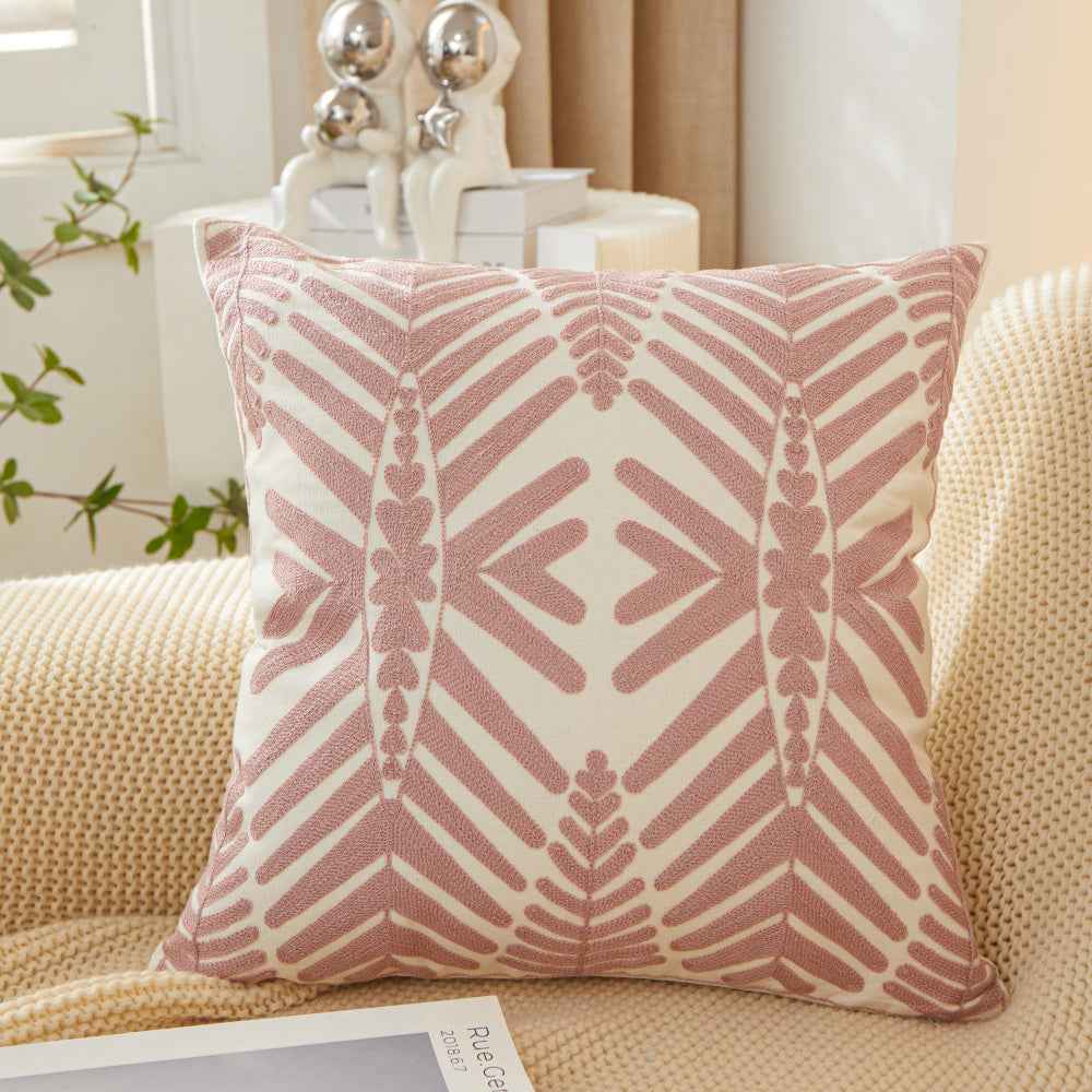 Textured Cotton Blend leaf tropical design Throw Pillow (With insert) size 18