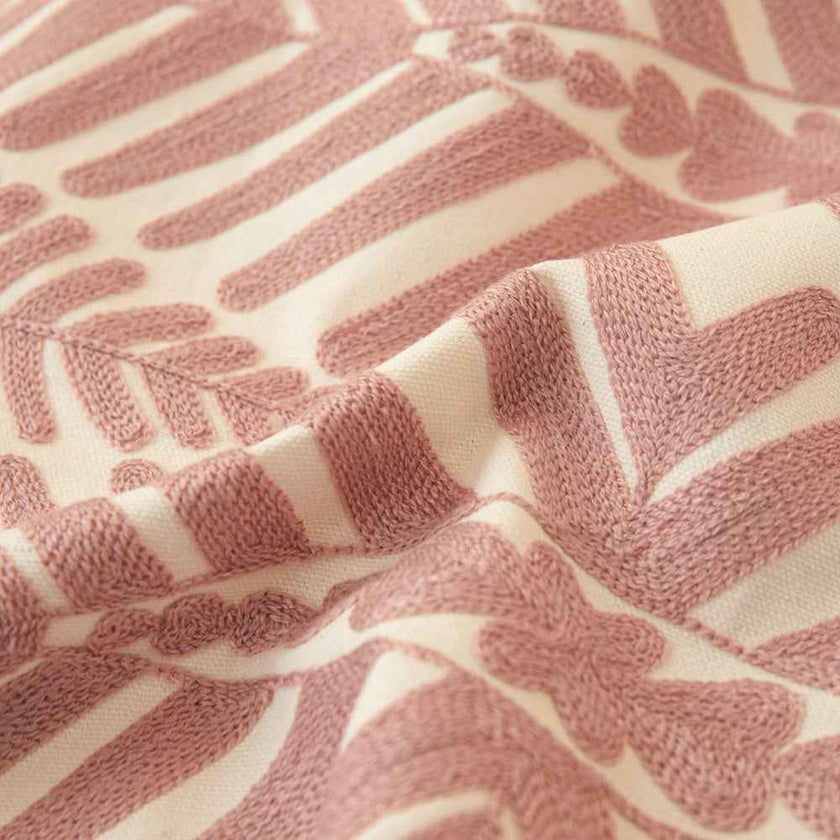 Textured Cotton Blend leaf tropical design Throw Pillow (With insert) size 18