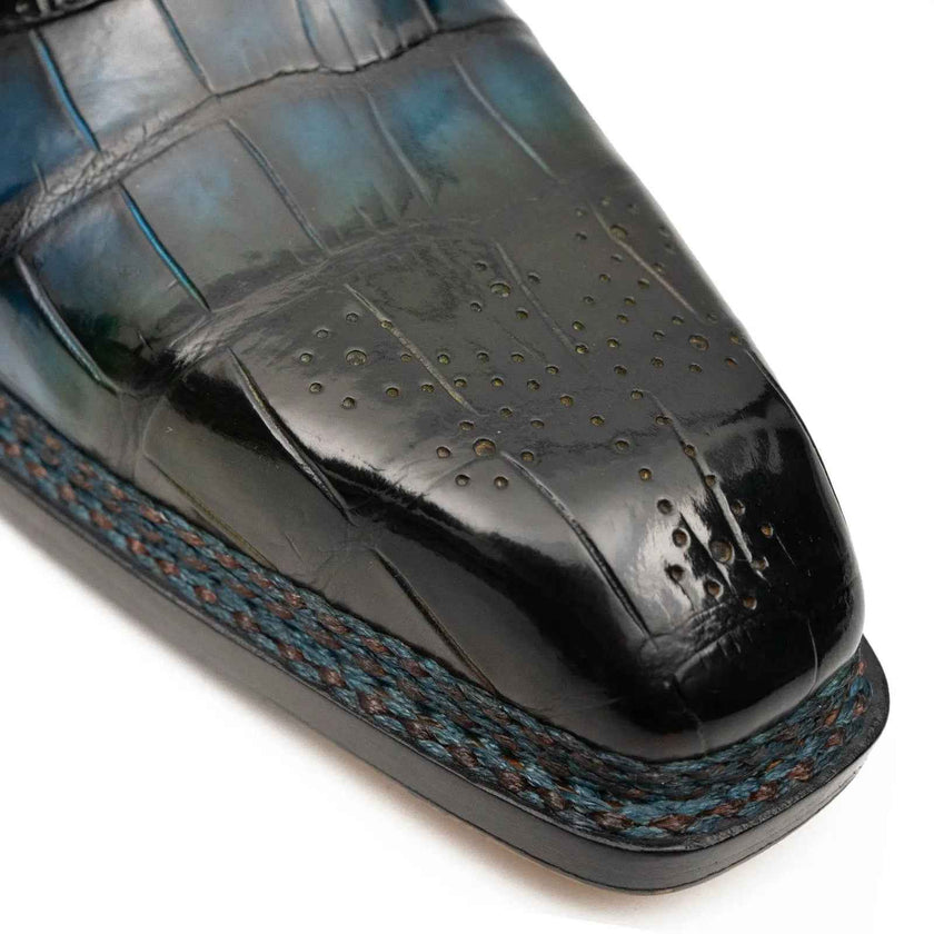 BLUE Crocodile Oxford Shoes Goodyear Norwegian 8015