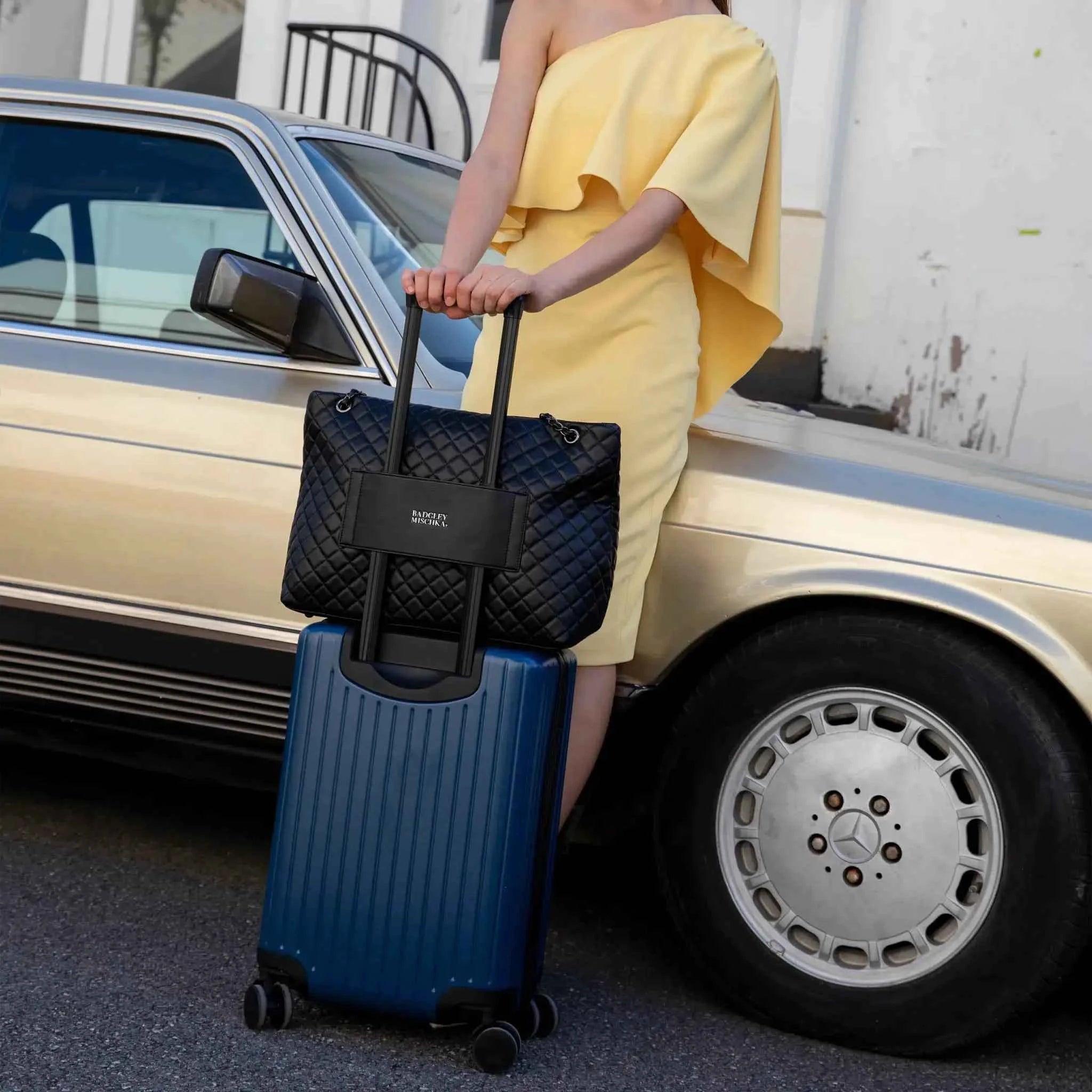 Diana Quilted Vegan Leather Weekender Duffel Bag