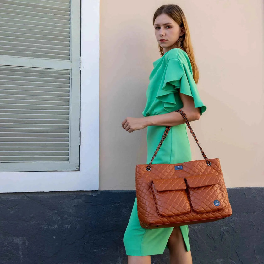 Diana Quilted Vegan Leather Weekender Duffel Bag