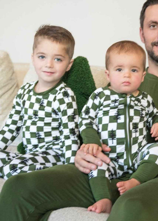Bamboo Toddler and Kids Christmas Pajamas | Matching Family Holiday Set - Christmas Trees