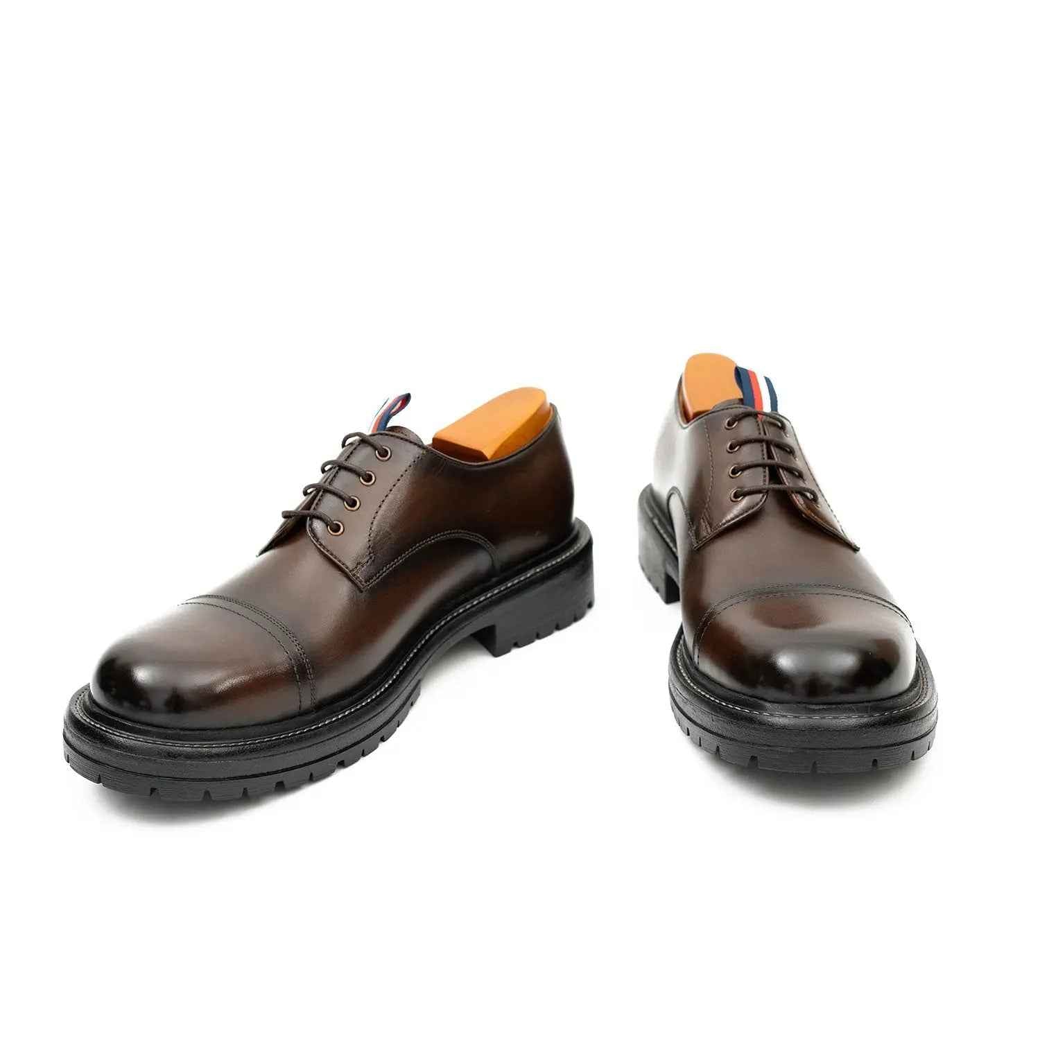 Big Cap Toe Derby shoes Coffee