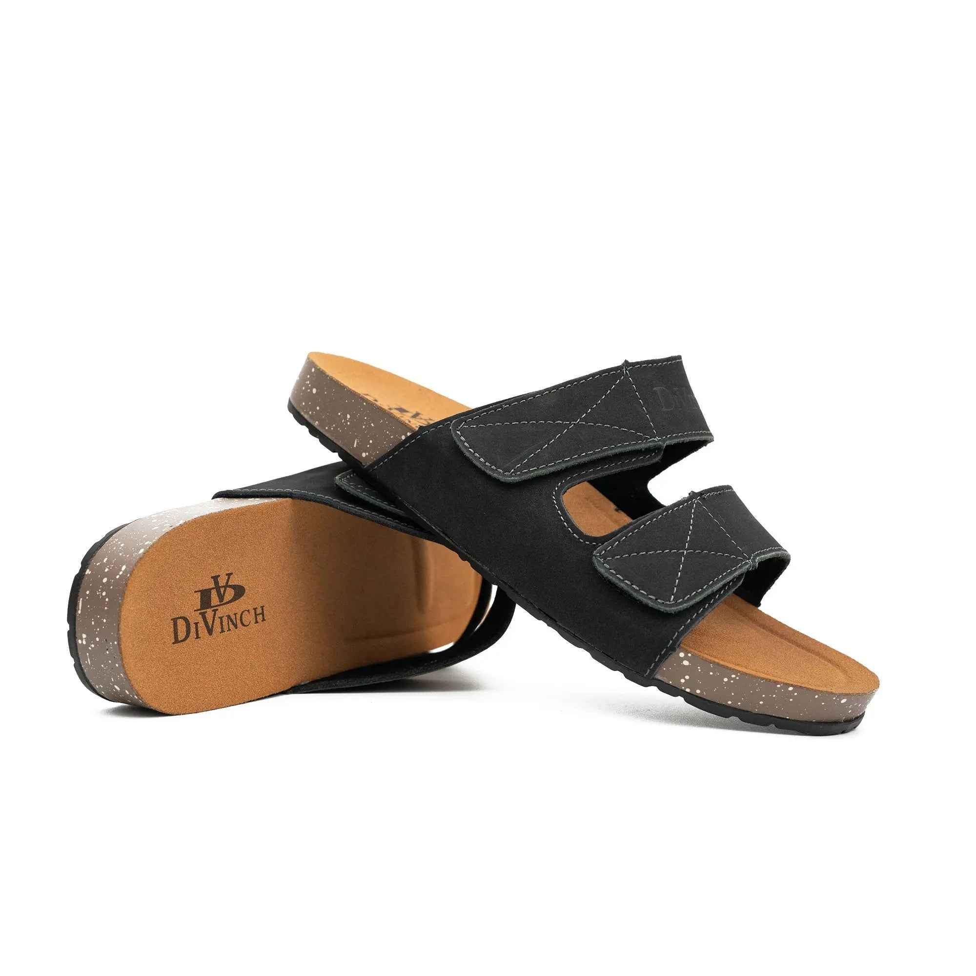 Black Adjustable Slide Sandals