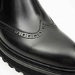 Black Brogue Leather Chelsea Boots