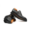 Black Brogue Monk Shoes With Chunky Sole