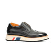 Black Brogues with Colorful Striped Sole