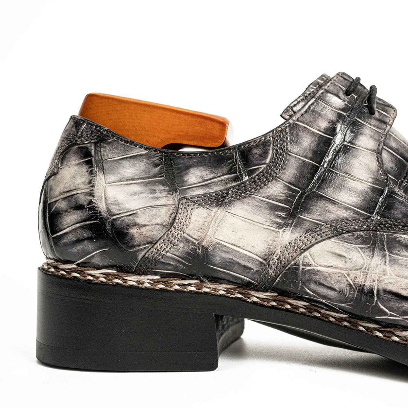 Black Croc-Pattern Norwegian Oxford
