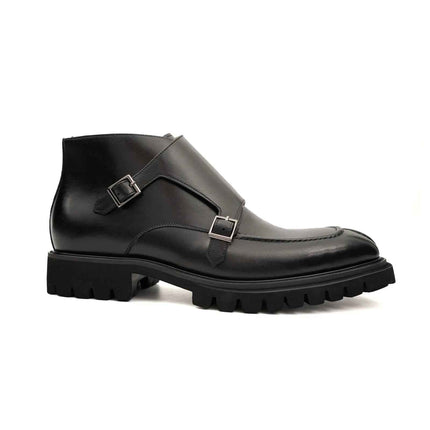 Black Double Monk Lug Boot