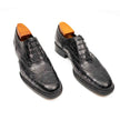Black Grey Crocodile Oxford Shoes Goodyear Norwegian 8017