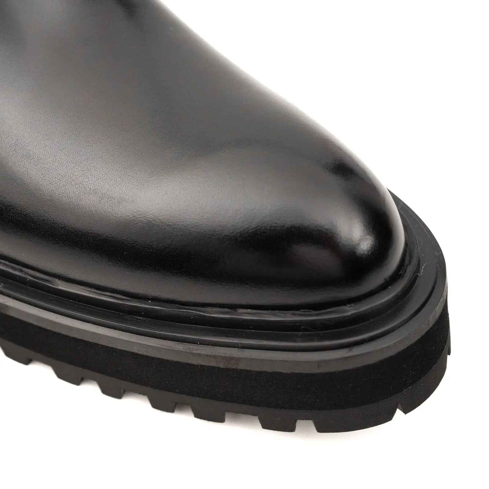 Black Leather Platform Chelsea