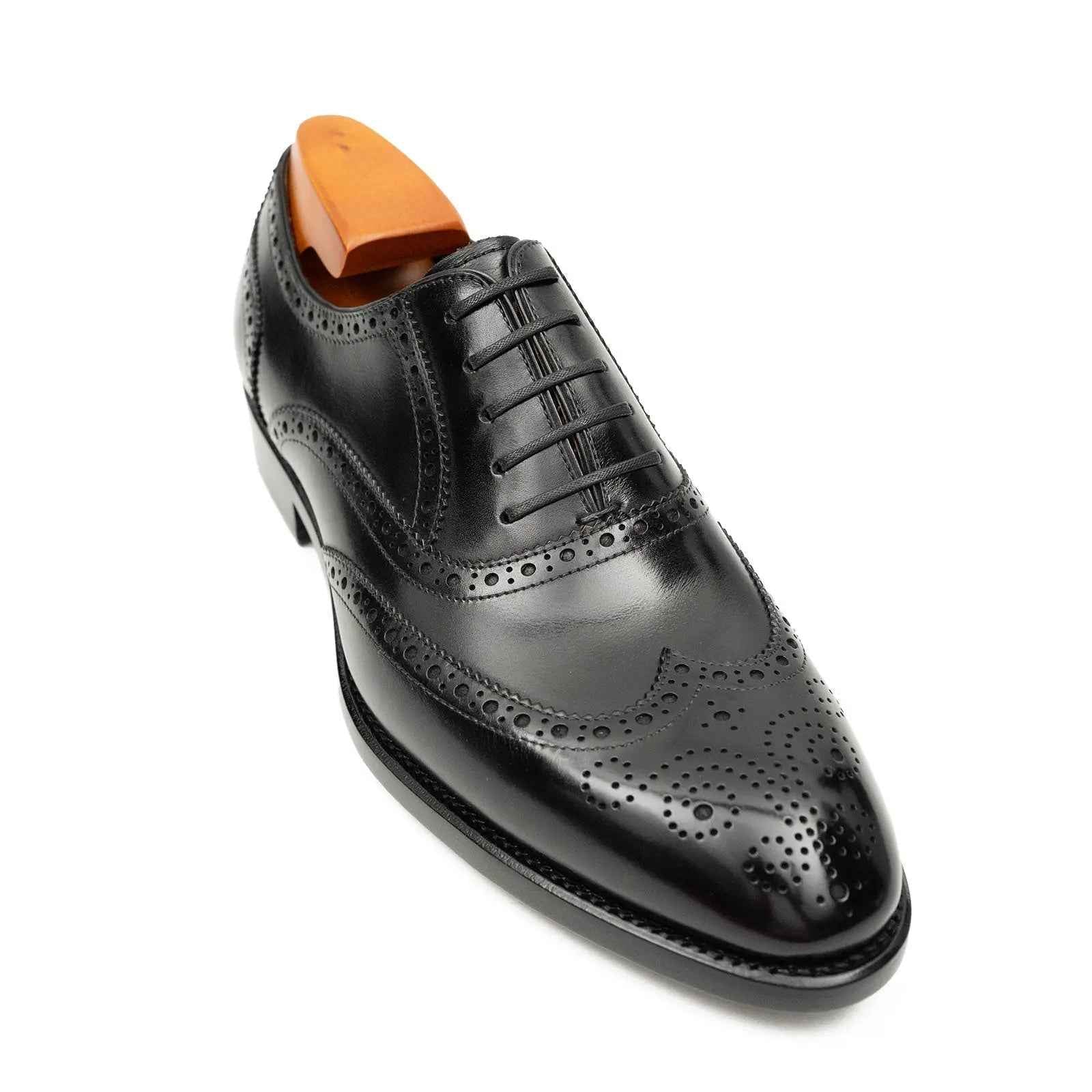 Black Men's Goodyear Welted Brogue Leather Shoes