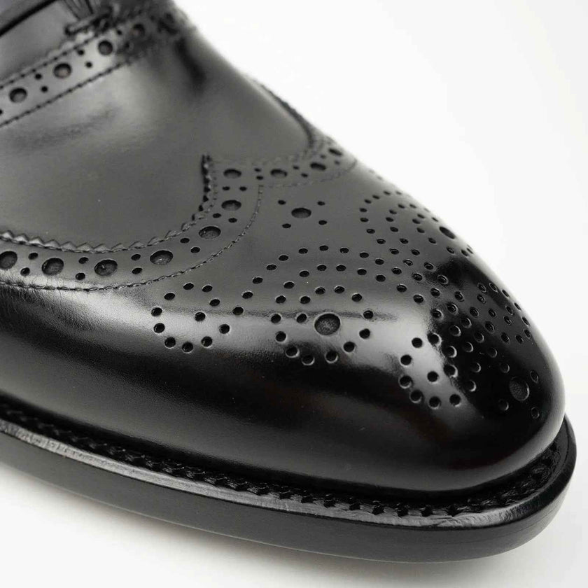 Black Men's Goodyear Welted Brogue Leather Shoes
