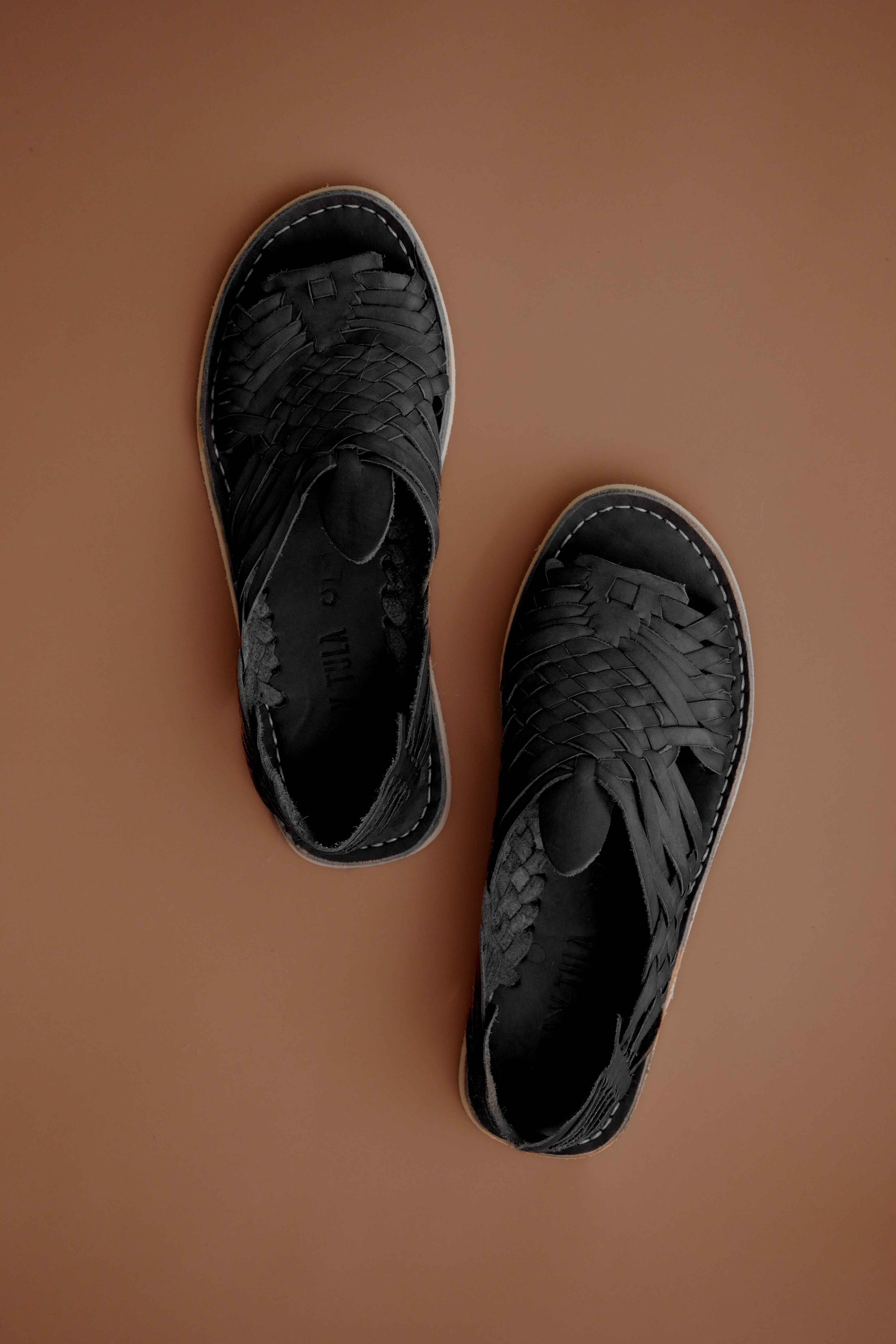 Black Leather Pachuco Huarache