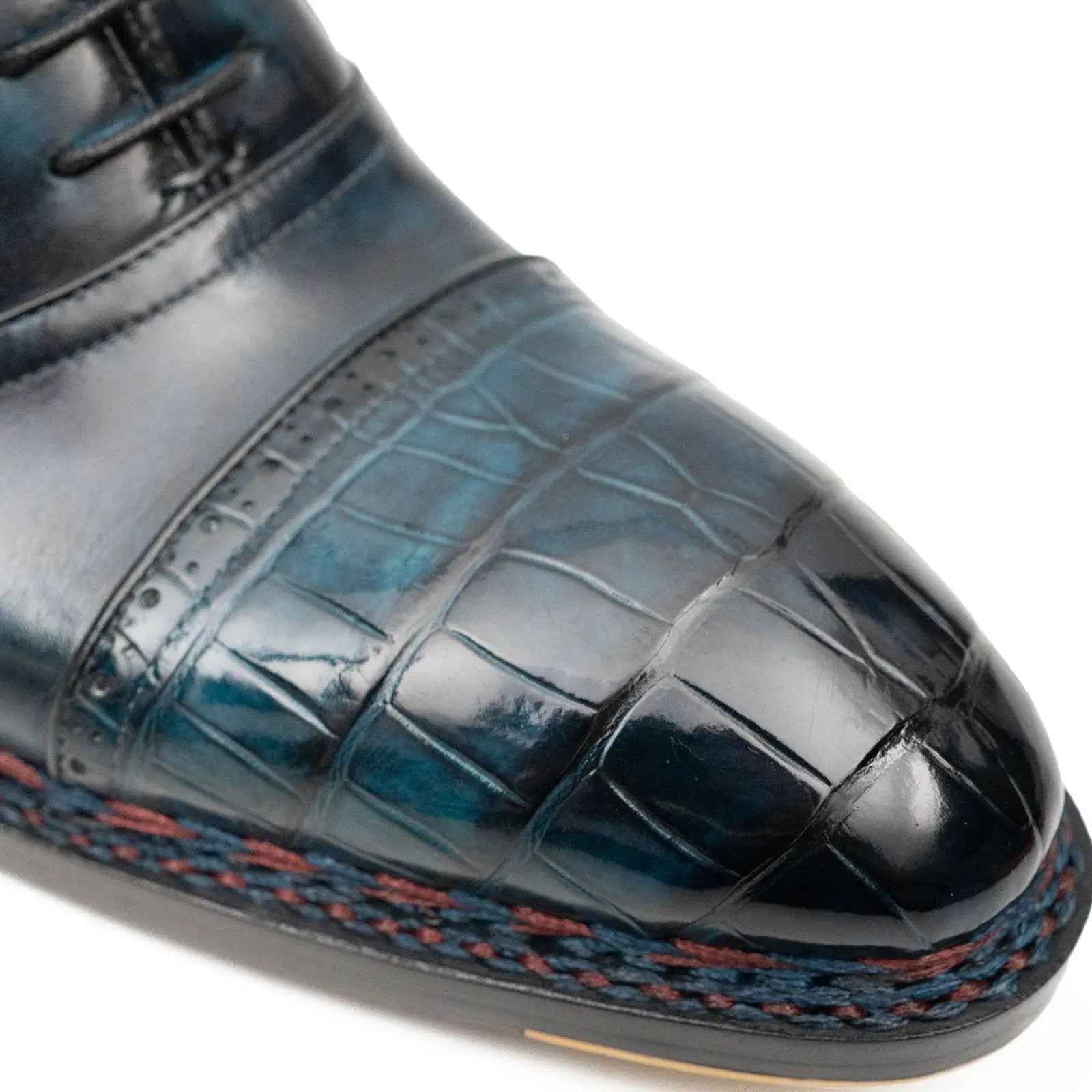 Blue Genuine Alligator Leather Boots Goodyear Norwegian Welt