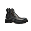 Blue Patent Side-Zip Combat Boot