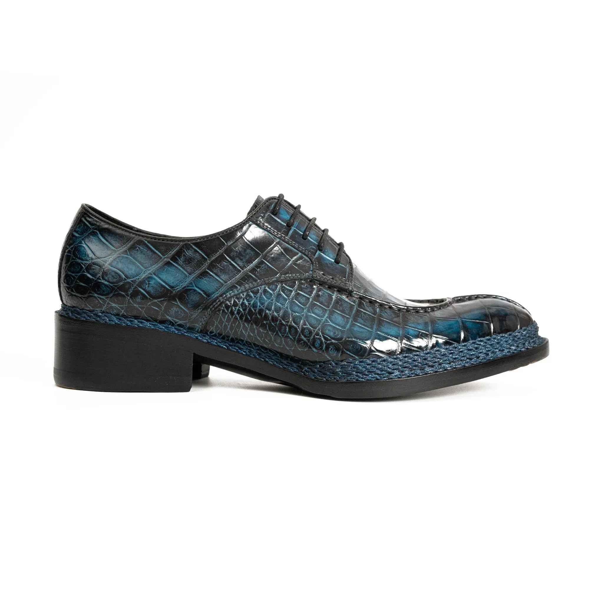 Blue Patina Crocodile Norwegian Oxford 8002