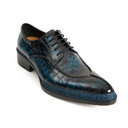 Blue Patina Crocodile Norwegian Oxford 8002