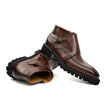 Borwn Burnished Double Monk Boot