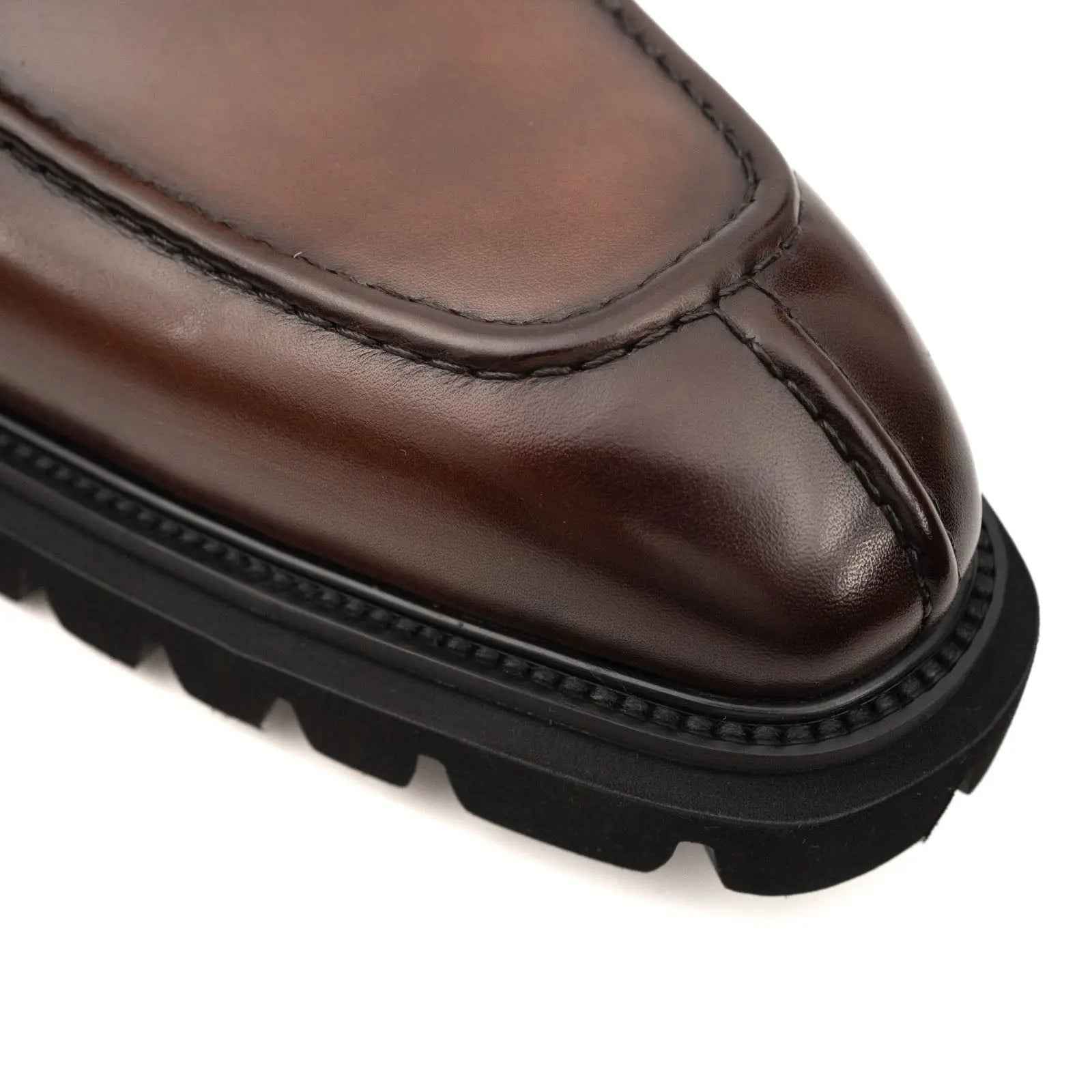 Borwn Burnished Double Monk Boot